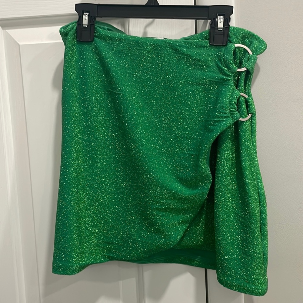 Princess polly green sparkly mini skirt